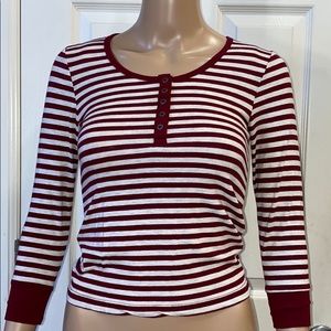 ❤️Forever 21 Cute Stripe Long Sleeves Top